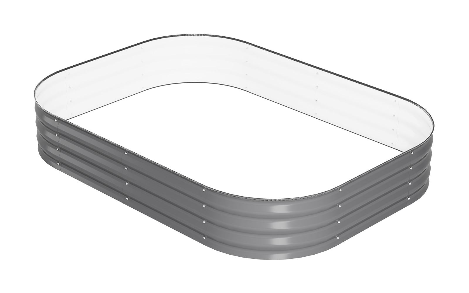 Curved Corrugated Metal Raised Garden Bed GCF01FC-P8C5R1L-H30 view 1