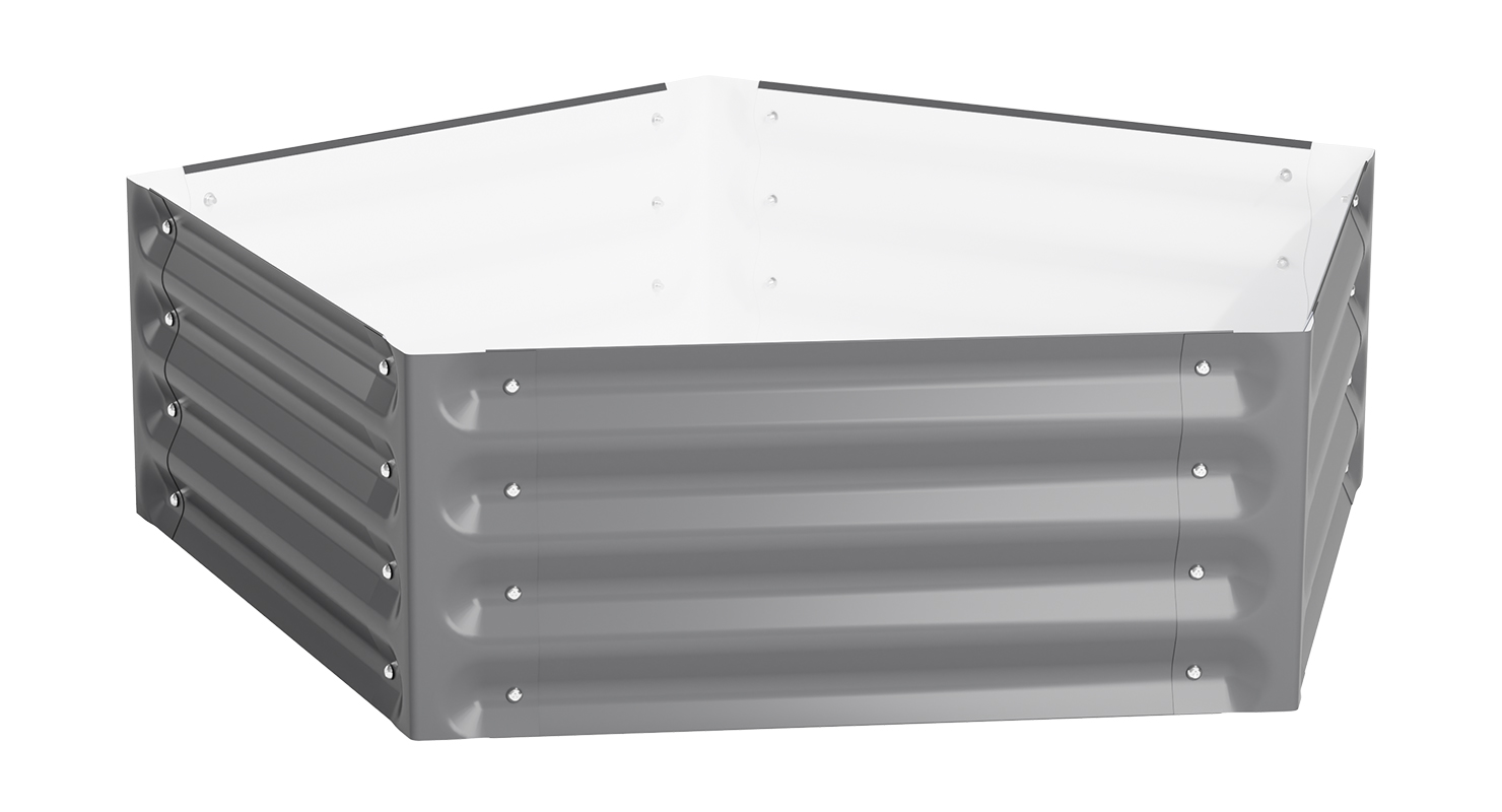 Hexagonal Corrugated Metal Raised Garden Bed GCF01FC-P5R5D-H30 view 1