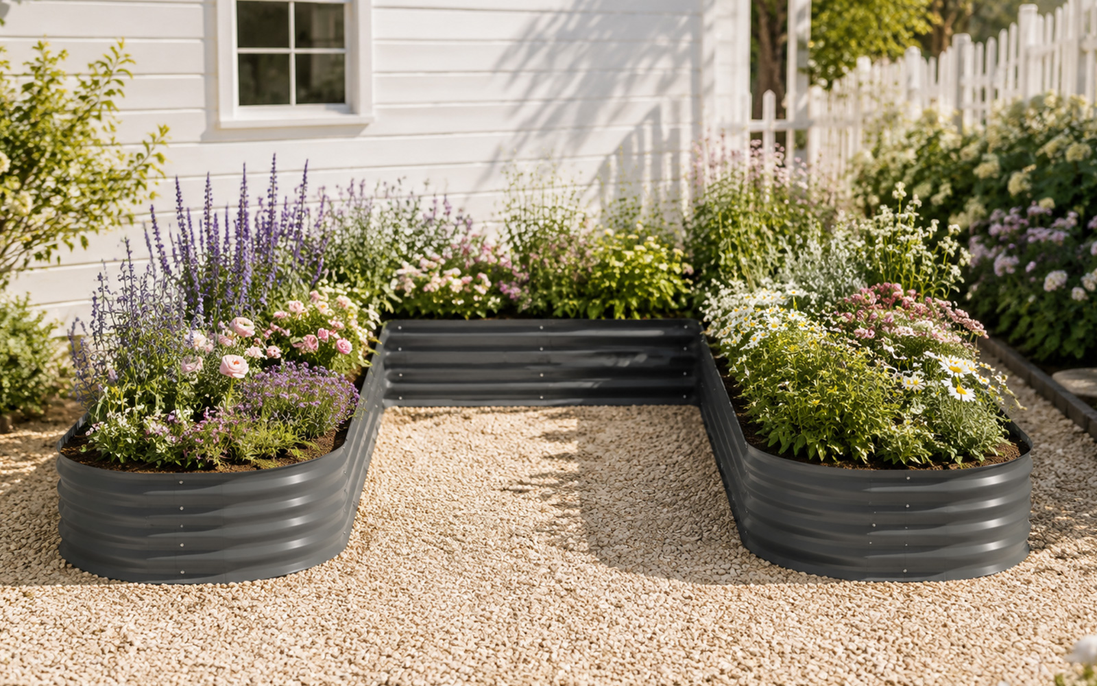 U-Shaped Corrugated Metal Raised Garden Bed GCF01FC-P16C6R2U-H30 view 4